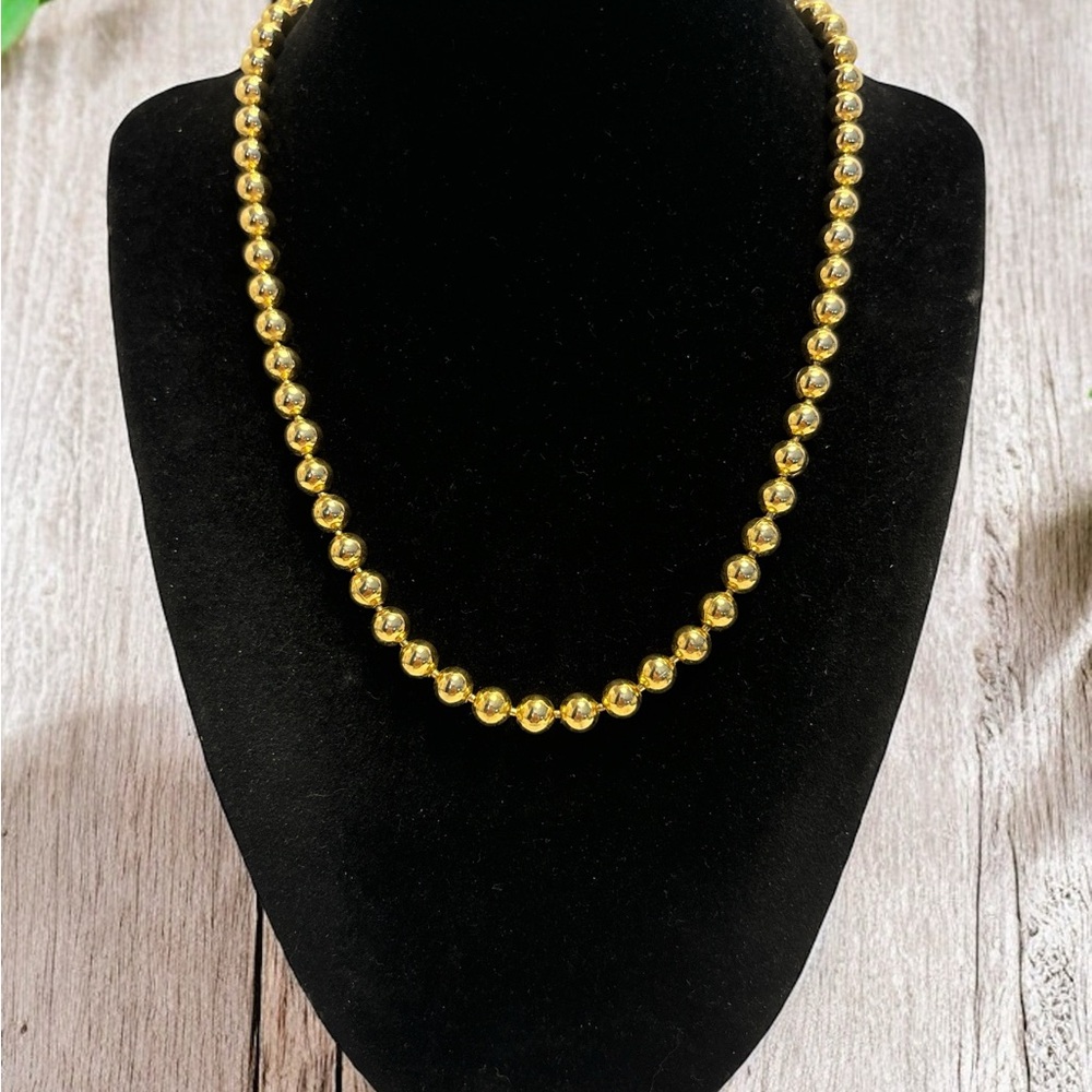 Gold Tone Gold Ball Necklace 18”